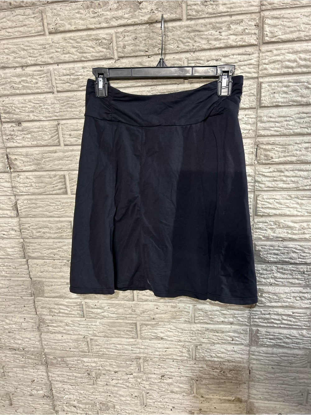Athleta Black A-Line Bodega Ruching at the Top Women's Skirt Size S No Pockets